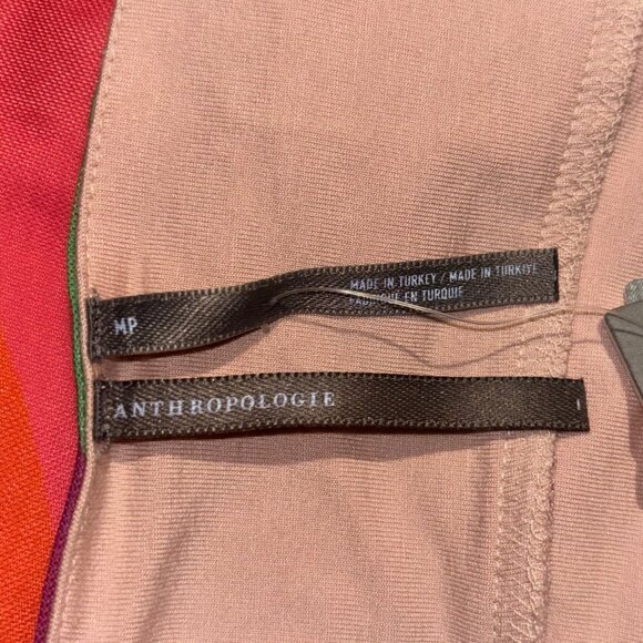 Anthropologie Square-Neck Halter Midi Dress Size M Petite Pink Pattern - Picture 8 of 9